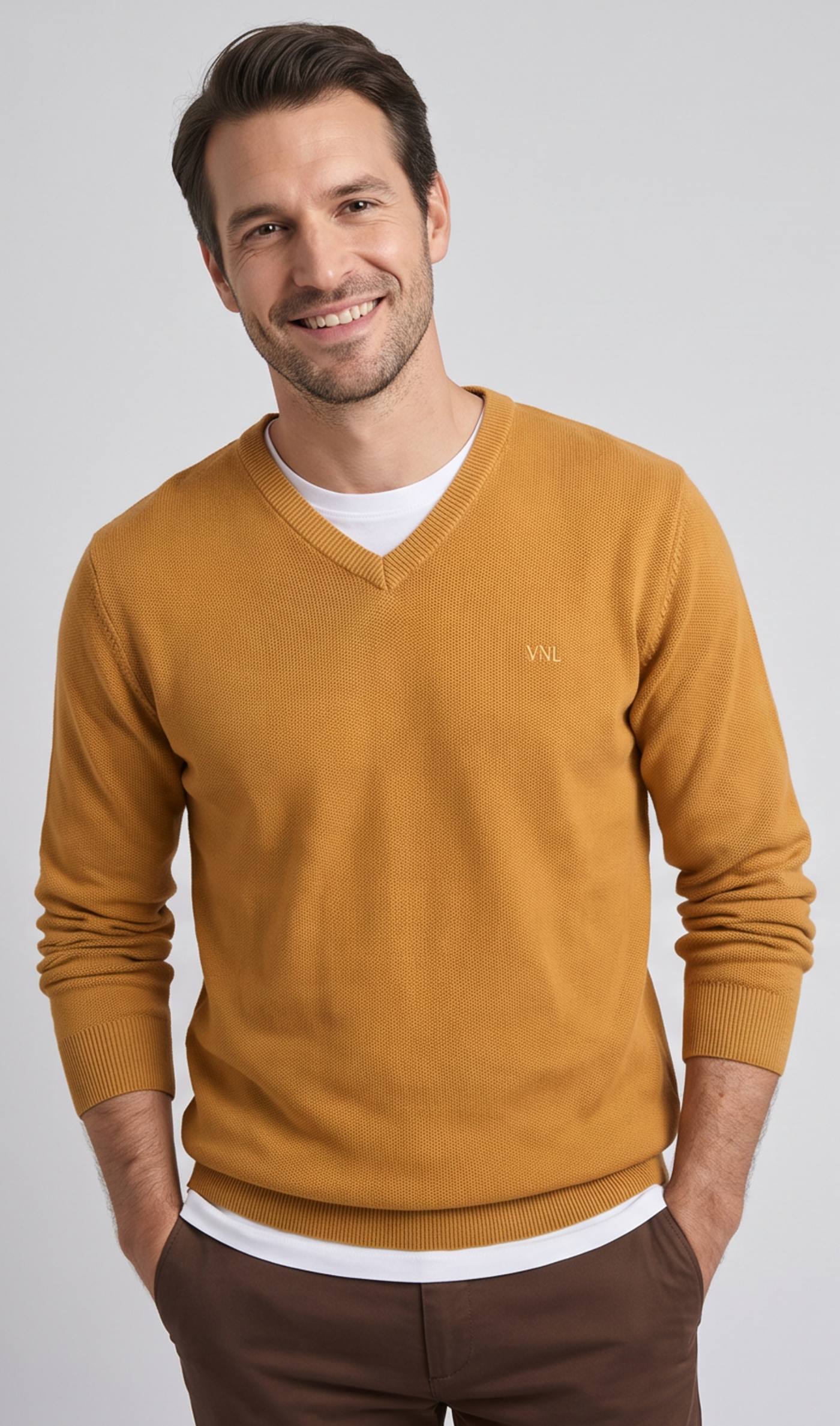 SWETER MĘSKI MUSZTARDOWY VANKELJEANS®