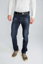 Załaduj obraz do przeglądarki galerii, SPODNIE MĘSKIE JEANS CIEMNE Z BRĄZOWYMI WSTAWKAMI VANKELJEANS® 626