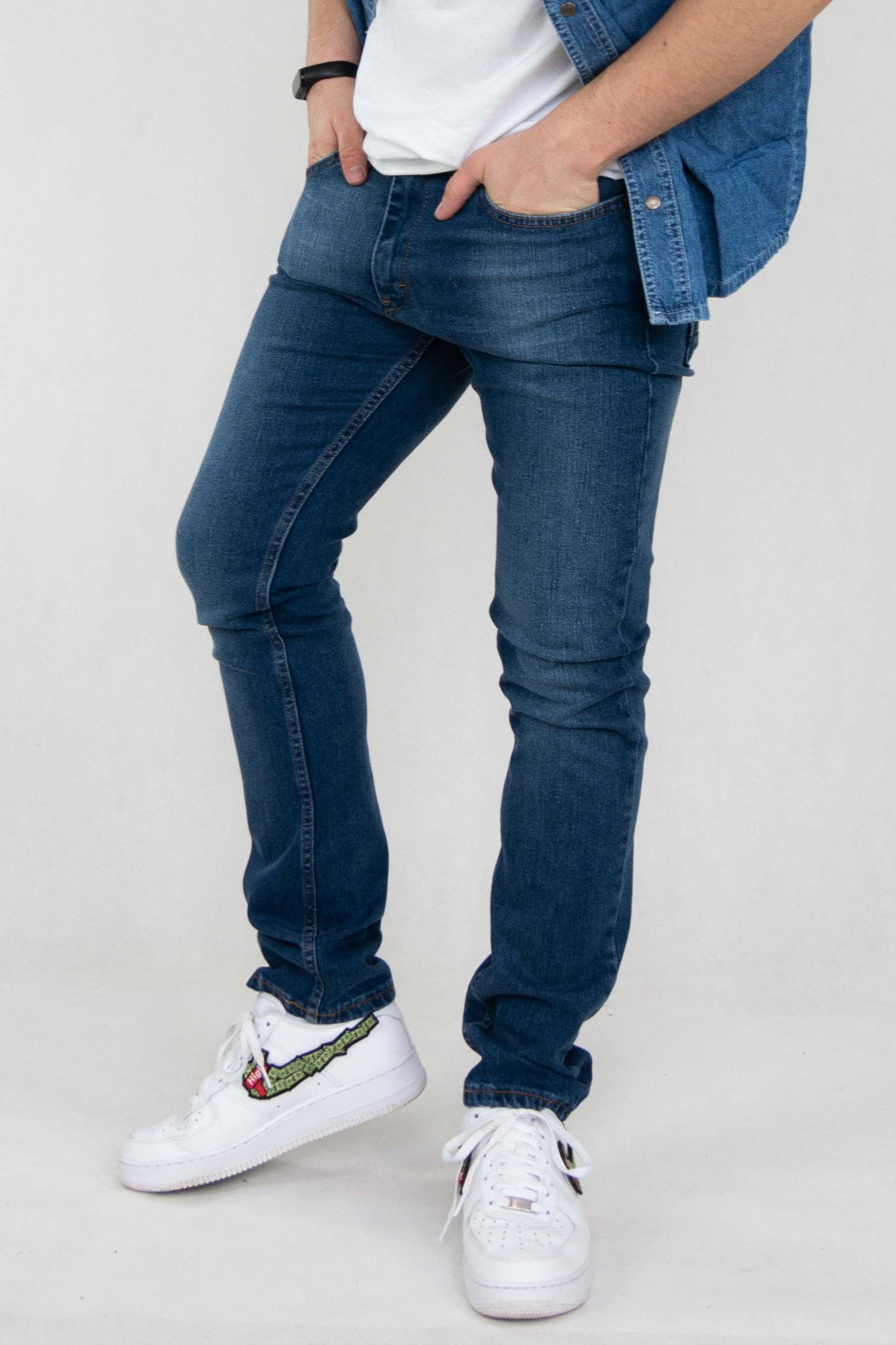 SPODNIE MĘSKIE JEANS LEKKO PRZECIERANE VANKELJEANS® 099