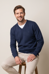 SWETER MĘSKI GRANATOWY VANKELJEANS®