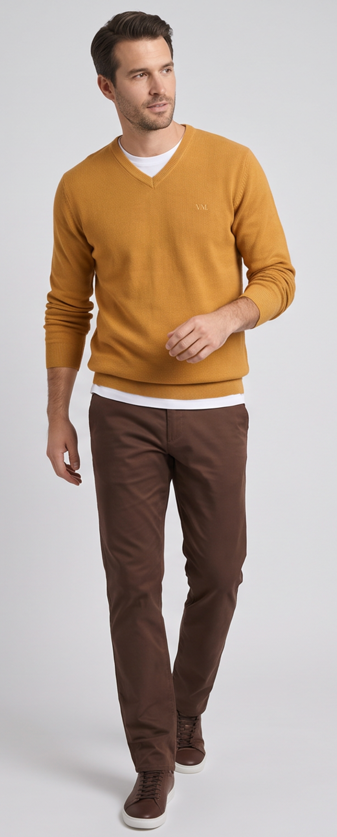 SWETER MĘSKI MUSZTARDOWY VANKELJEANS®