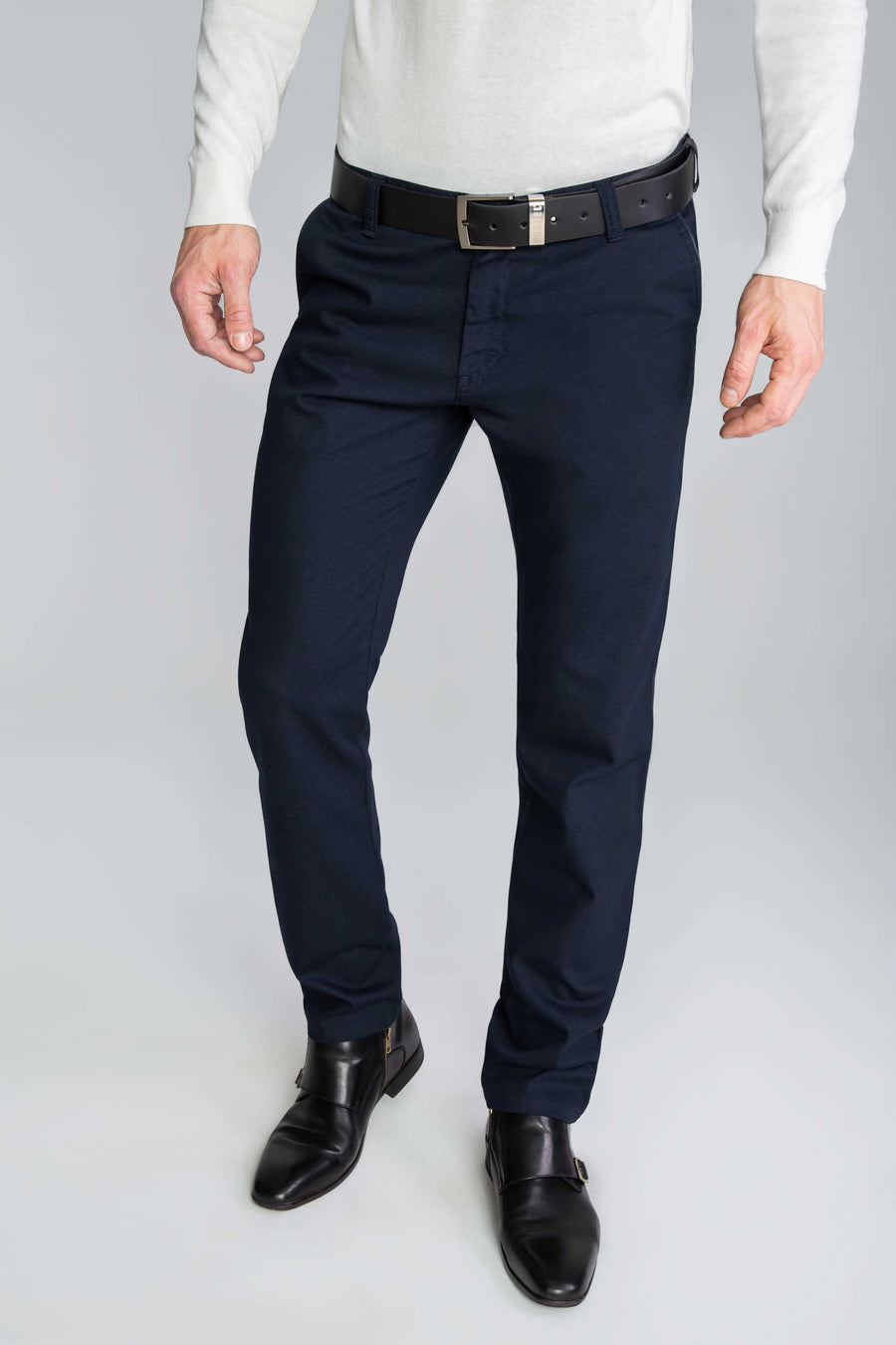 SPODNIE MĘSKIE CHINOS GRANATOWE VANKELJEANS® 077