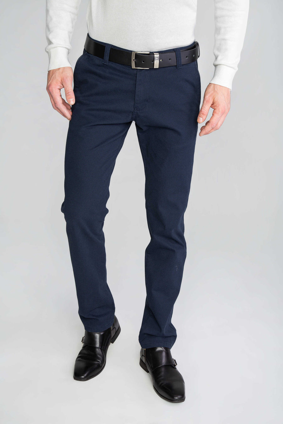SPODNIE MĘSKIE CHINOS JASNO GRANATOWE VANKELJEANS® 083