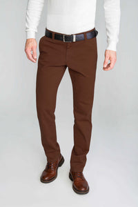 SPODNIE MĘSKIE CHINOS BRĄZOWE VANKELJEANS® 605D