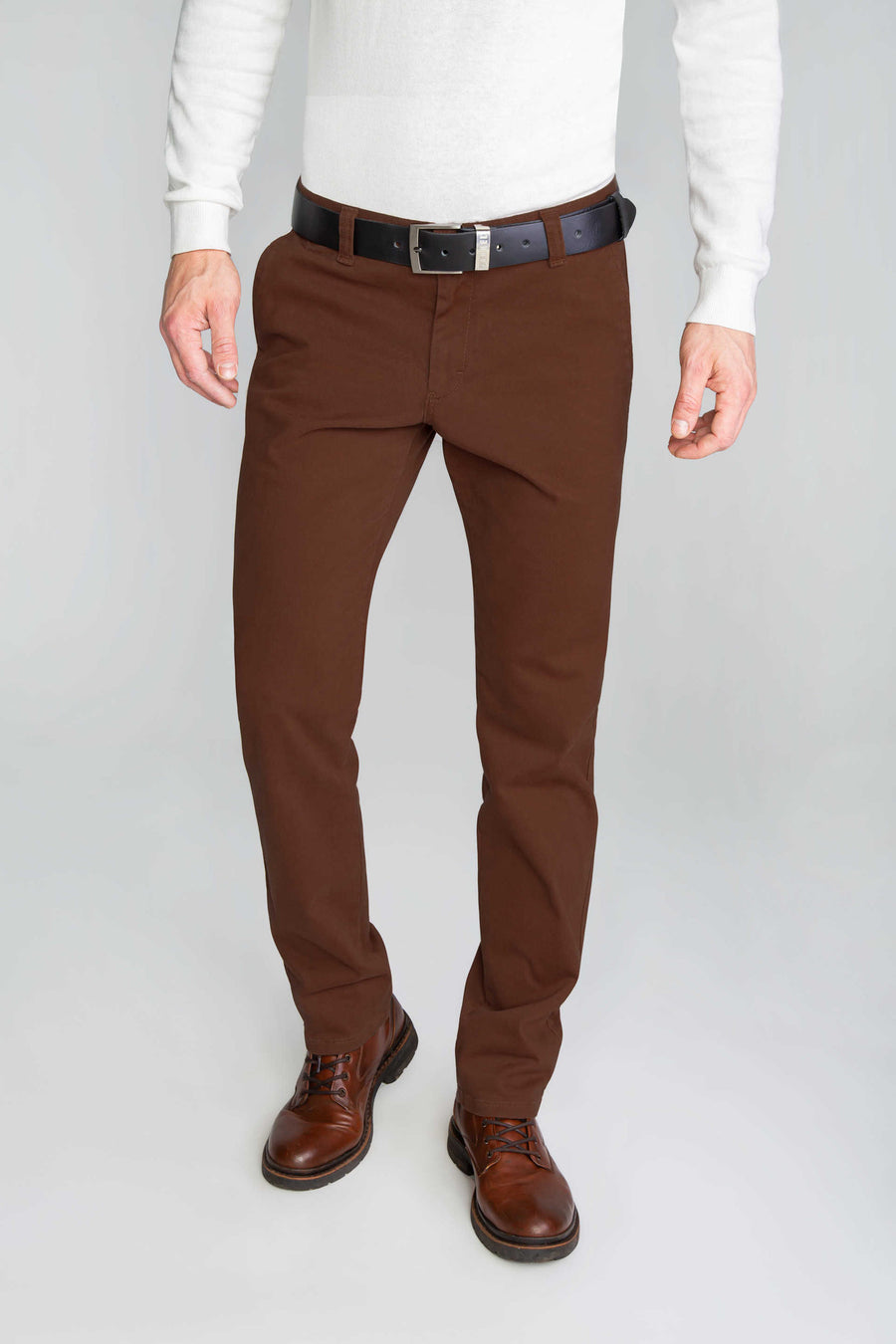 SPODNIE MĘSKIE CHINOS BRĄZOWE VANKELJEANS® 605D
