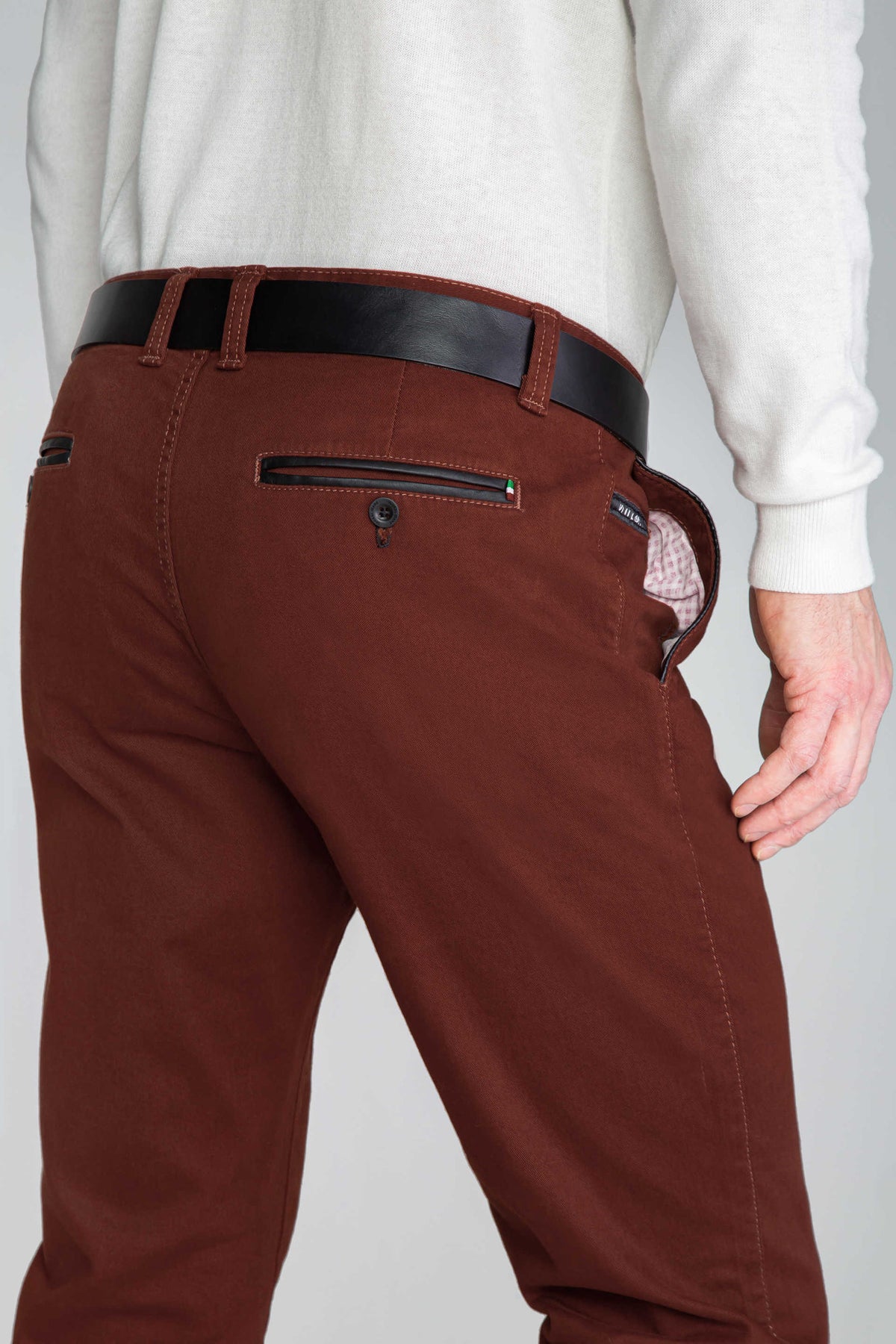 SPODNIE MĘSKIE CHINOS RDZAWE VANKELJEANS® 002