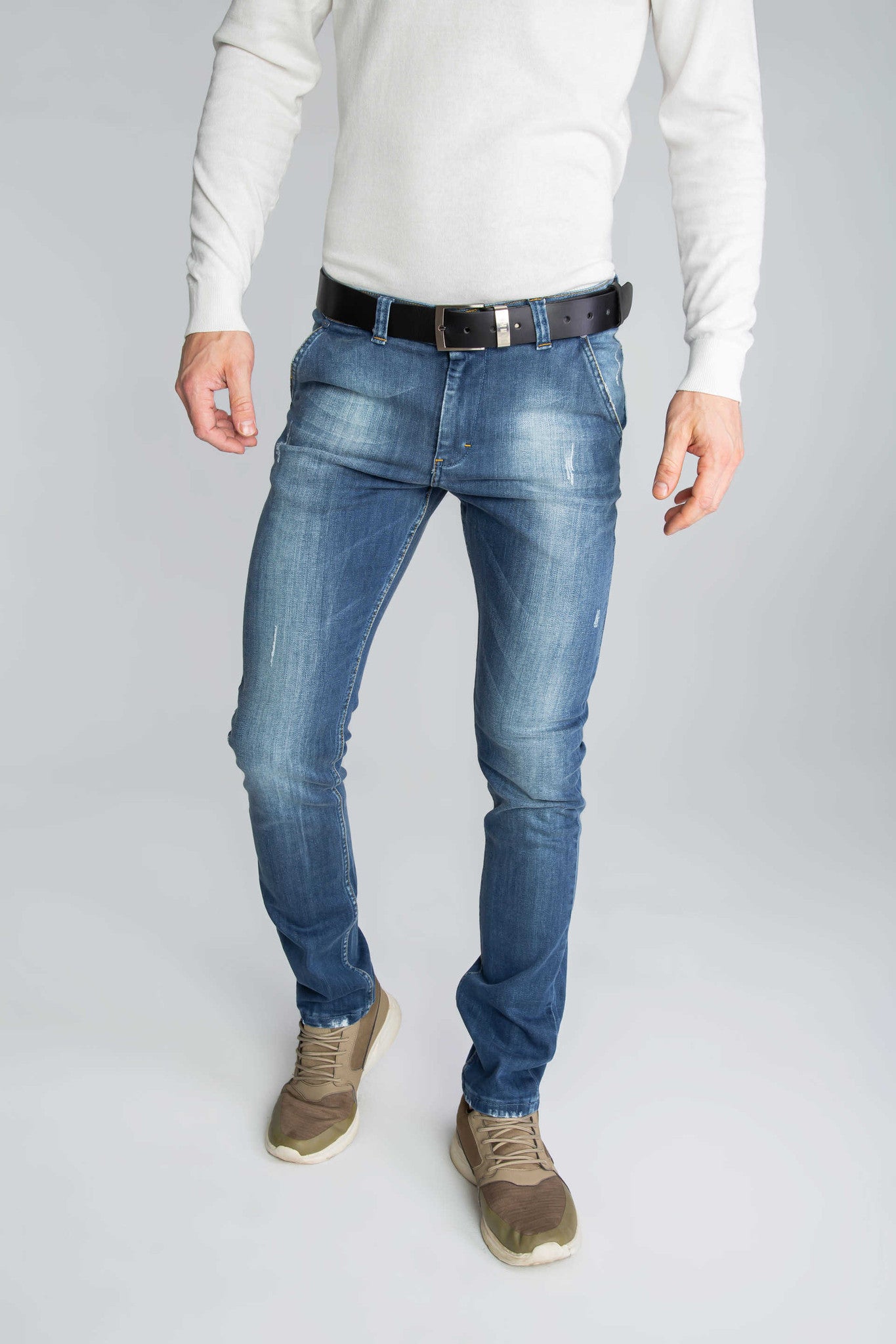 SPODNIE MĘSKIE JEANS WŁOSKIE PORWANE VANKELJEANS® 636