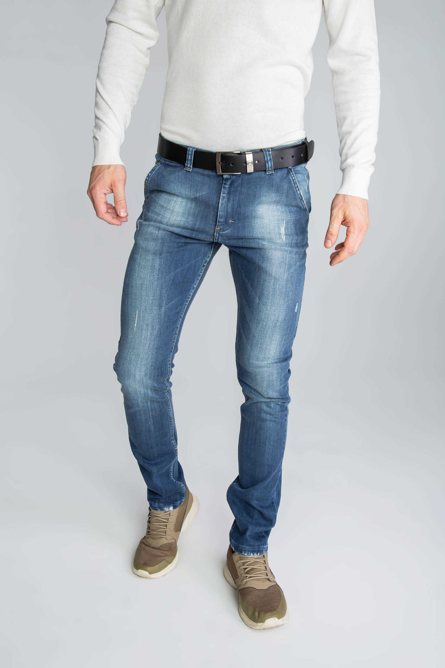 SPODNIE MĘSKIE JEANS WŁOSKIE PORWANE VANKELJEANS® 636