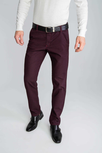 SPODNIE MĘSKIE CHINOS BORDOWE VANKELJEANS® 068