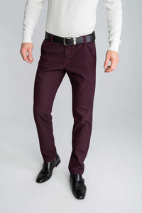 SPODNIE MĘSKIE CHINOS BORDOWE VANKELJEANS® 068