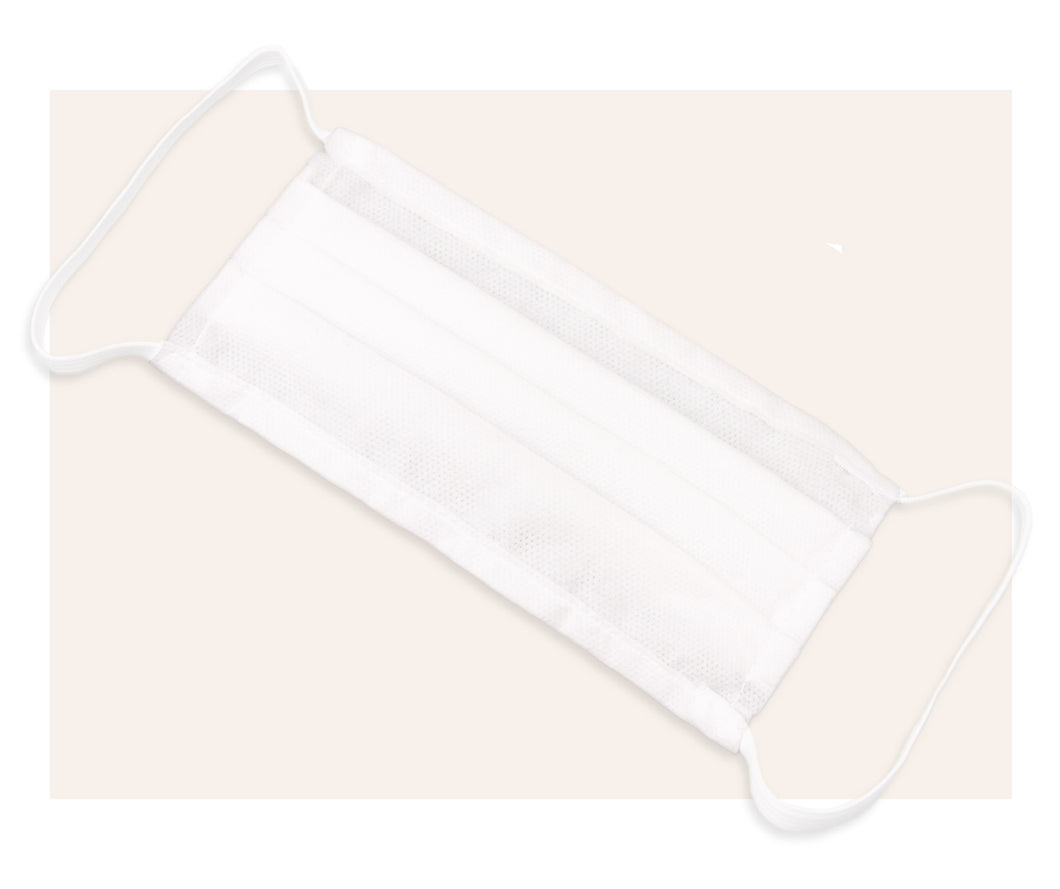 Maseczka ochronna z flizeliny biała 10 sztuk