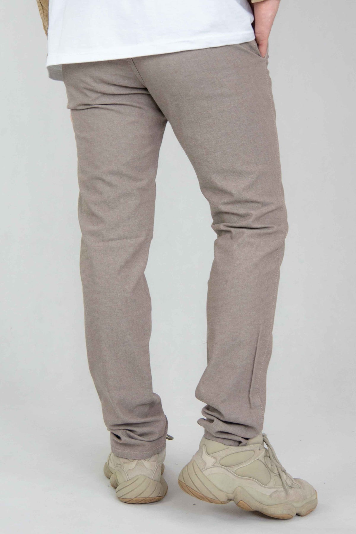 SPODNIE MĘSKIE CHINOS JASNE KREMOWE VANKELJEANS® 075