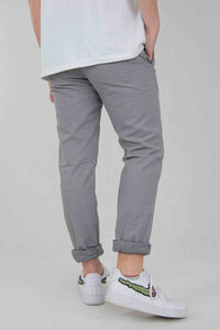 SPODNIE MĘSKIE CHINOS JASNE SZARE KLASYCZNE VANKELJEANS® 076