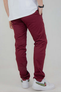 SPODNIE MĘSKIE CHINOS BORDOWE KLASYCZNE VANKELJEANS® 011