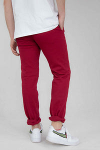 SPODNIE MĘSKIE CHINOS JASNO CZERWONE KLASYCZNE VANKELJEANS® 012