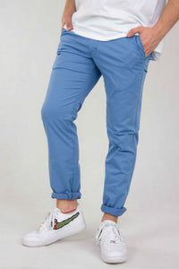 SPODNIE MĘSKIE CHINOS BŁĘKITNE KLASYCZNE VANKELJEANS® 006