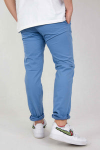 SPODNIE MĘSKIE CHINOS BŁĘKITNE KLASYCZNE VANKELJEANS® 006