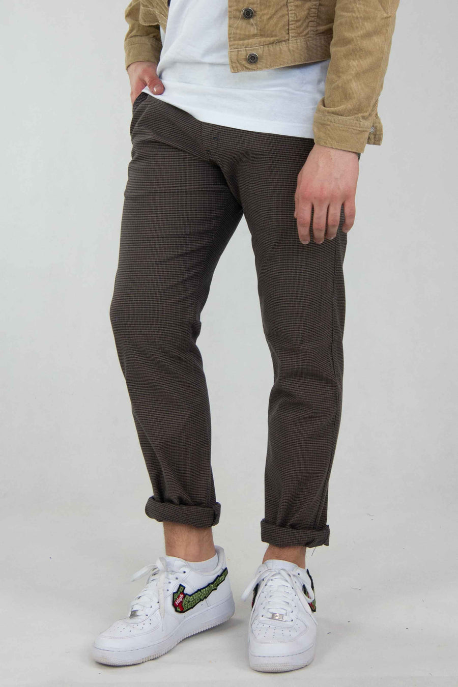 SPODNIE MĘSKIE CHINOS CIEMNE OLIWKOWE VANKELJEANS® 100